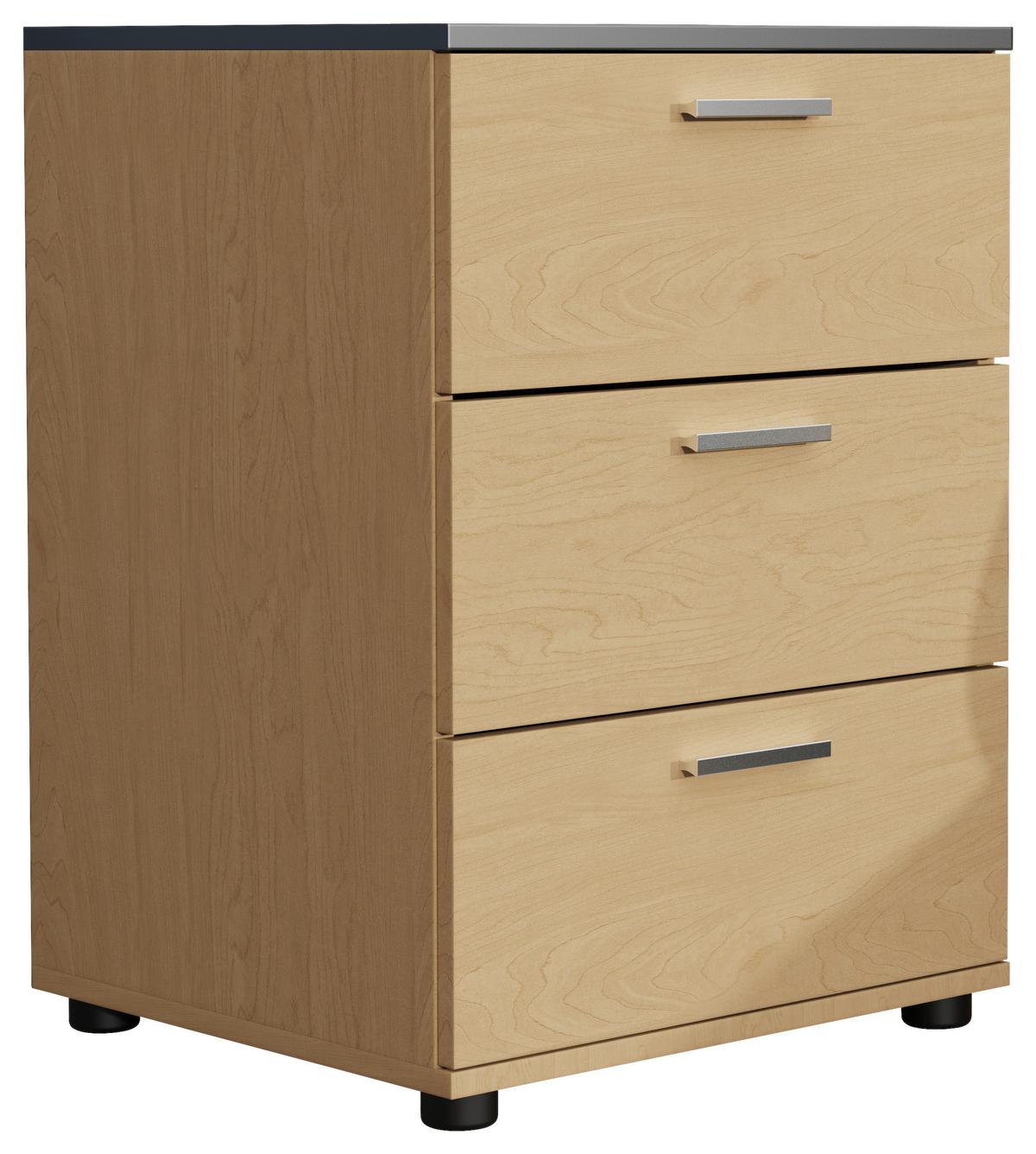 Nachtkästchentestalo Anthrazit/Eiche Dekor B: 46 cm - Honigeiche/Eichefarben, MODERN, Holzwerkstoff (46/59/42cm) - MID.YOU