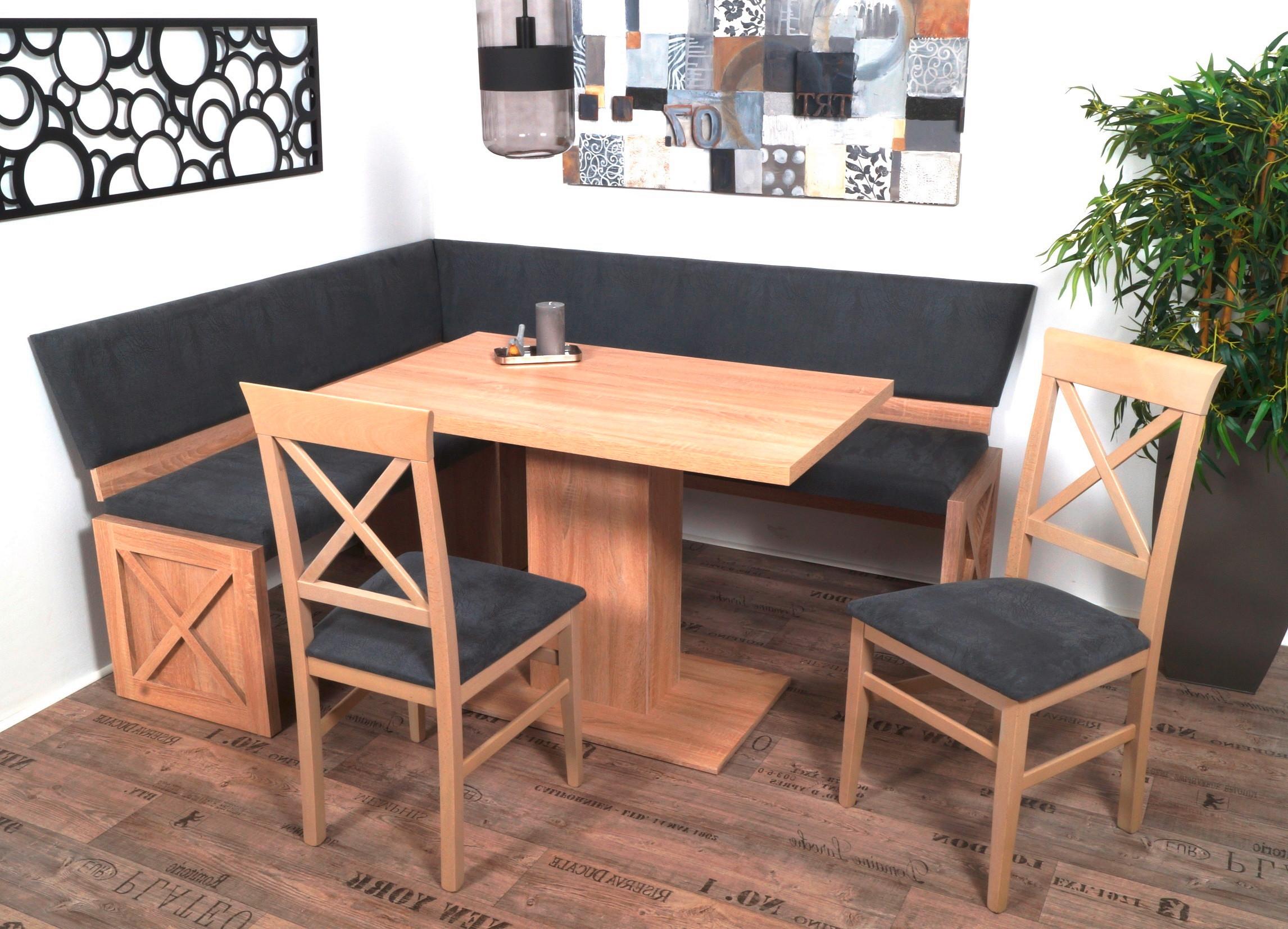 Eckbankgruppe Madrano Grau, Eiche, B: 185 Cm - Grau/Sonoma Eiche, KONVENTIONELL, Holz/Holzwerkstoff (150/185/87cm) - MID.YOU