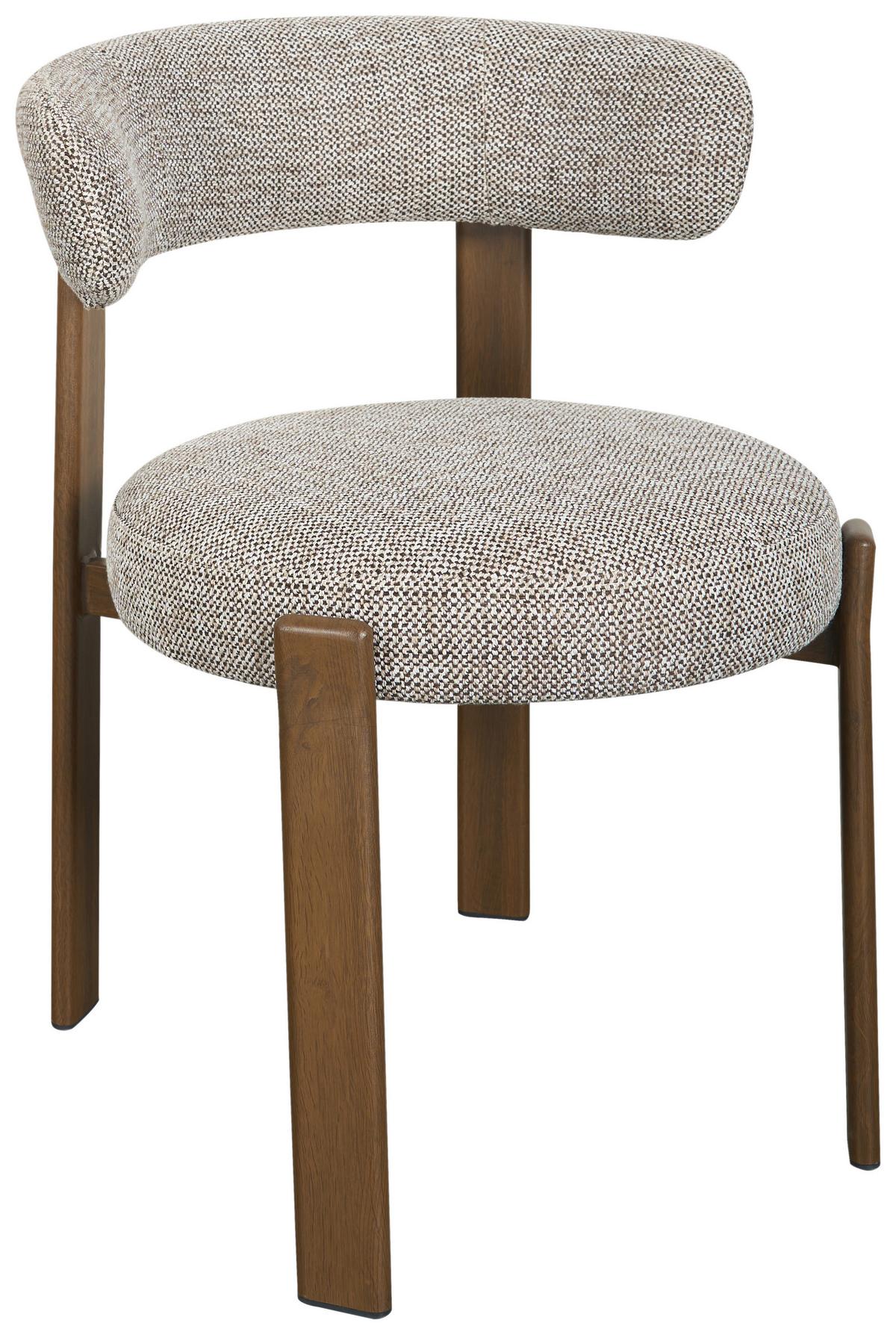 Stuhl Nantes Braun B: 55 cm - Walnussfarben/Braun, MODERN, Textil/Metall (55/75/56,5cm) - Livetastic