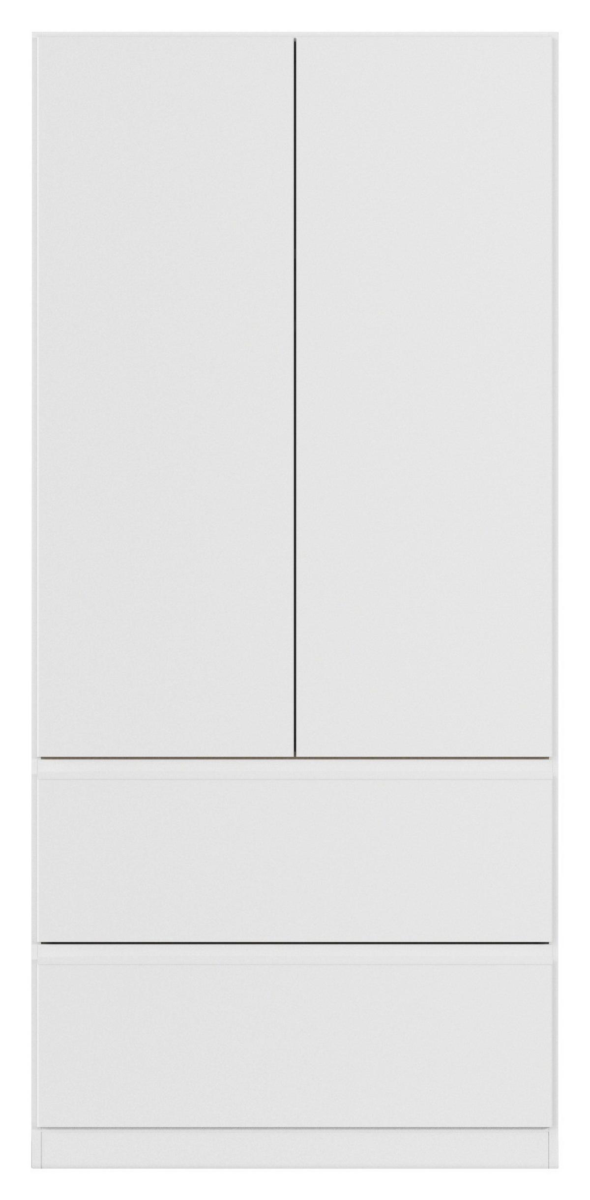 Drehtürenschrank Costa Weiß B: 91 cm - Weiß, MODERN, Holzwerkstoff (91/197/54cm) - Rauch Möbel