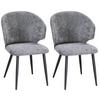 Vierfußstuhl Sindy Chenille Grau - Schwarz/Grau, MODERN, Textil/Metall (63/84/58cm) - MID.YOU