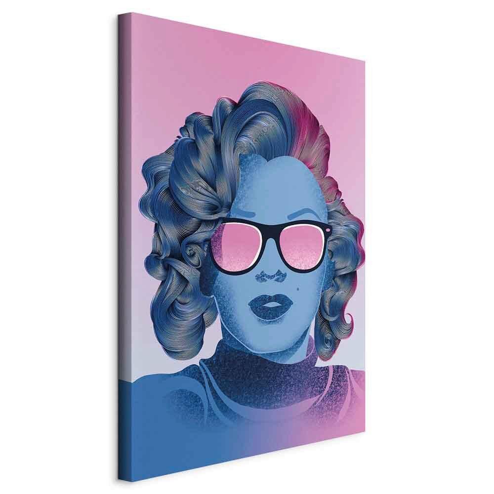 Leinwandbild Norma Blau Pink B: 80 cm - Blau/Pink, Basics, Holz/Textil (80/120/1.2cm) - artgeist