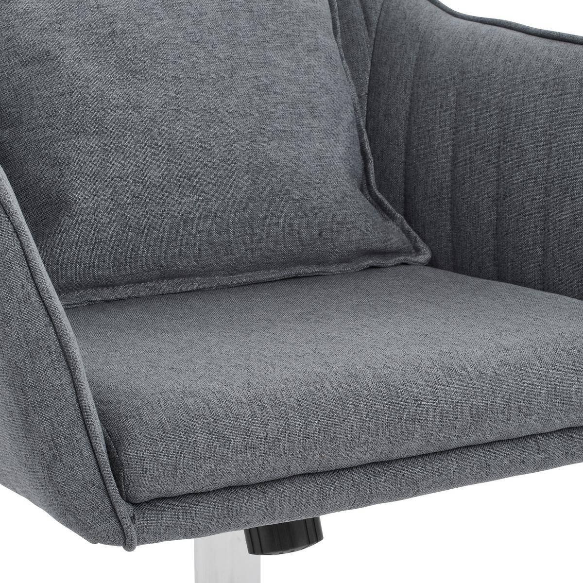 Drehstuhl Palermo Mit Armstützen Dunkelgrau - Dunkelgrau/Weiß, Design, Kunststoff/Textil (59/83-93/68cm) - Livetastic