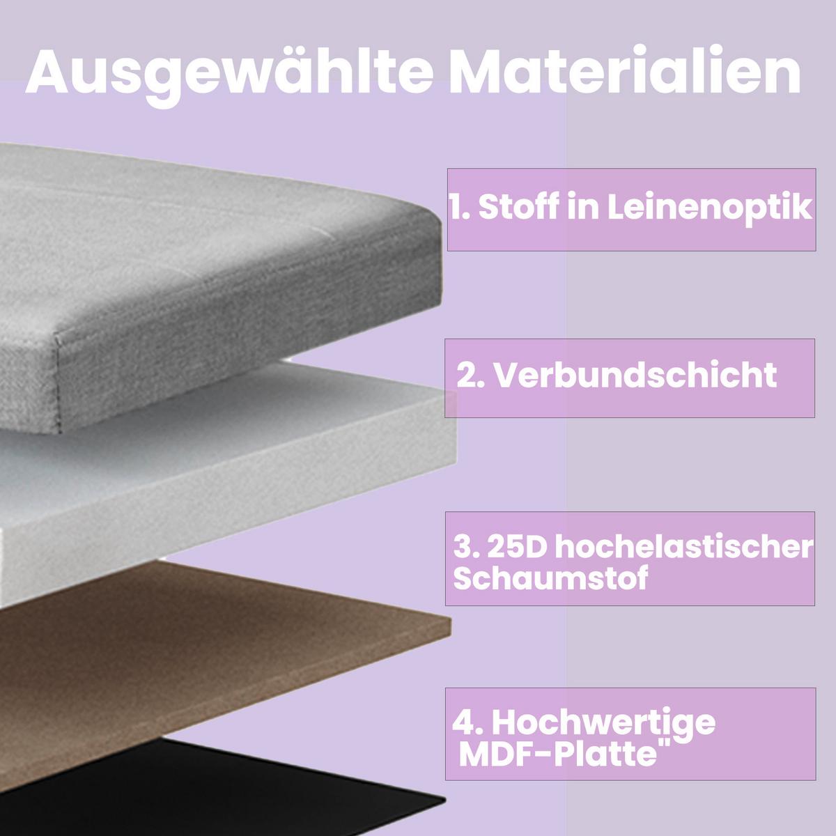 Sitzbox Grau B: 76 Cm - Grau, Basics, Holzwerkstoff/Textil (76/38/38cm)
