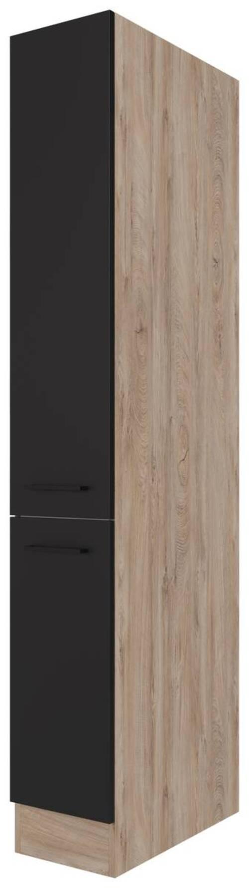 Apothekerschrank Capri B: 30 cm Eiche Dekor/Schwarz - Eichefarben/Schwarz, KONVENTIONELL, Holzwerkstoff (30/200/57cm) - FlexWell