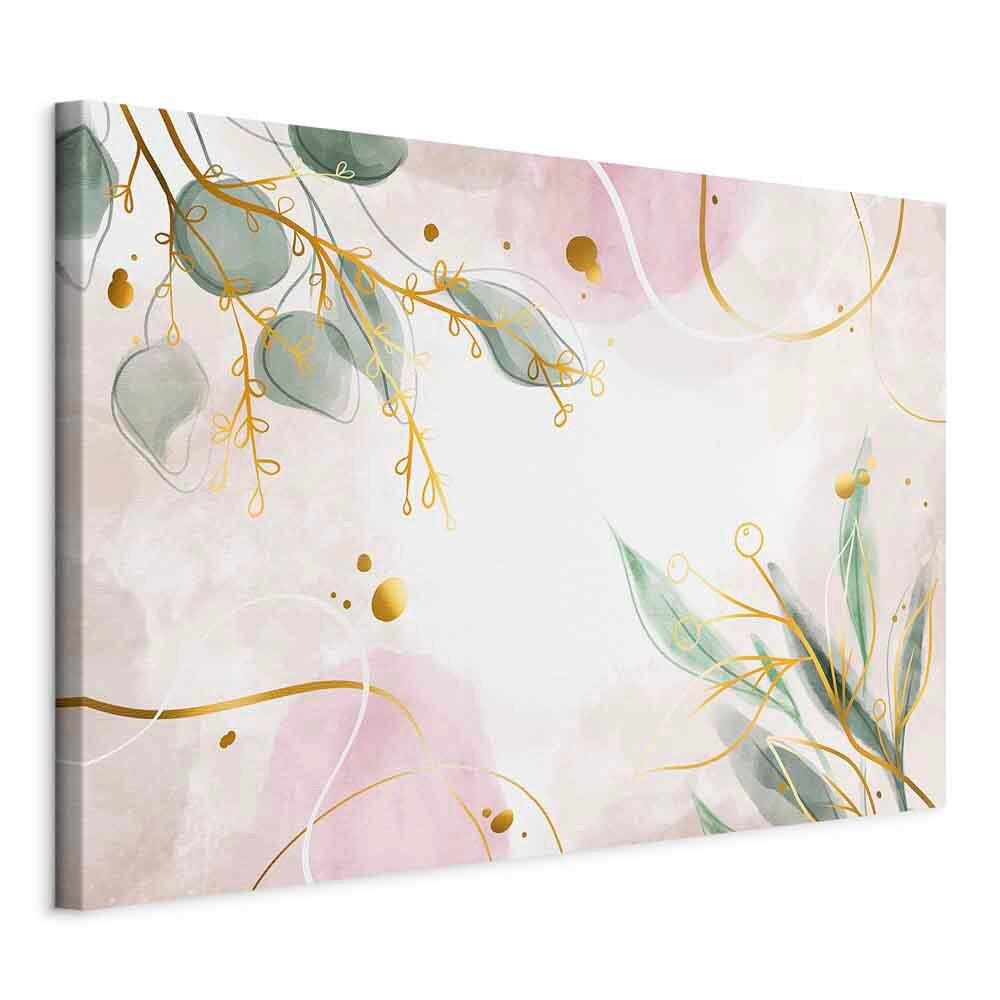 Leinwandbild Flash of Nature Mauve Salbeigrün B: 90 cm - Salbeigrün/Mauve, Basics, Holz/Textil (90/60/1,2cm) - artgeist