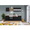 Küchenblock Merle Küchenblock 220 cm - Eichefarben/Schwarz, Basics, Holzwerkstoff (220cm) - Respekta