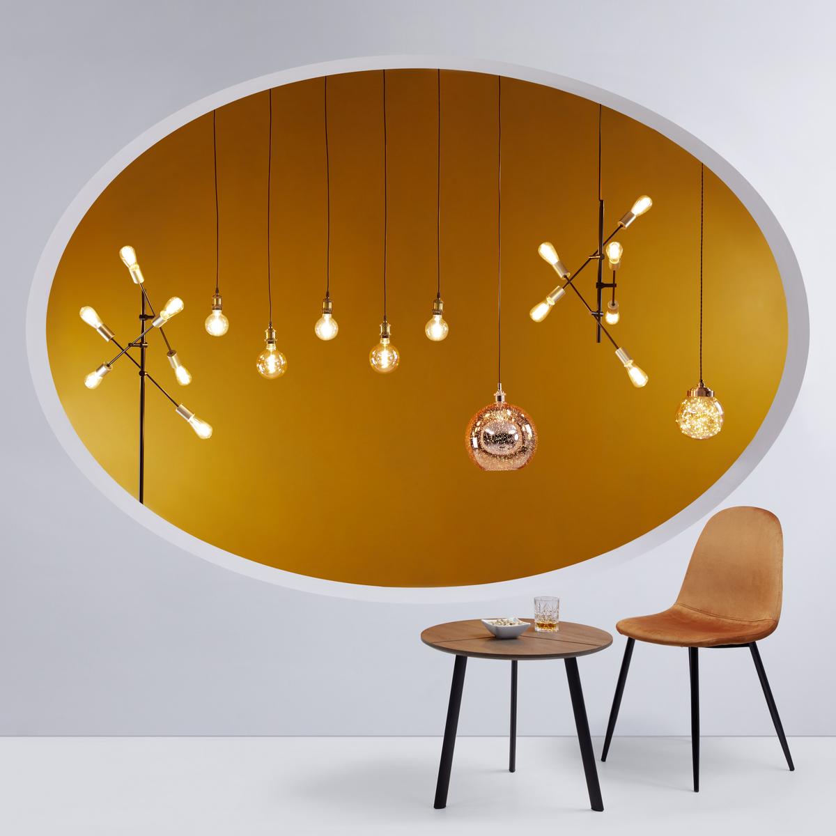 Židle Lio - černá/rezavá, Moderní, kov/dřevo (43/86/55cm) - Modern Living