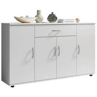 Kommode 118 cm Lilly Weiß - Silberfarben/Weiß, KONVENTIONELL, Holzwerkstoff (118/70/30cm) - Carryhome
