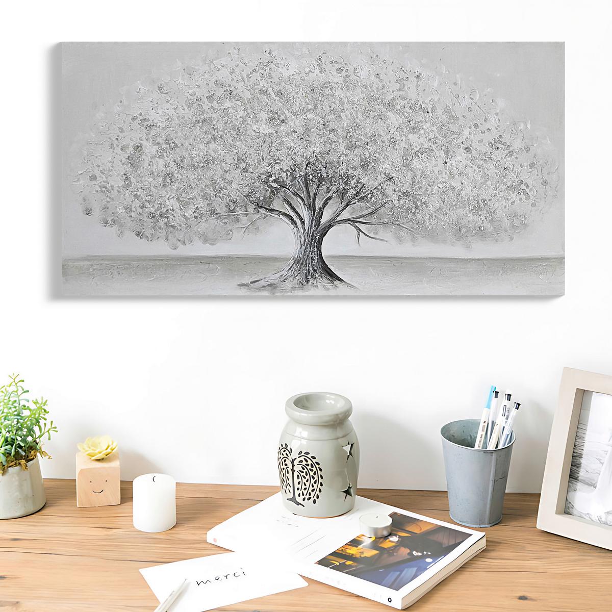 Obraz na plátne 120/60cm - biela/béžová, Modern, drevo/textil (120/60/3cm) - Mömax