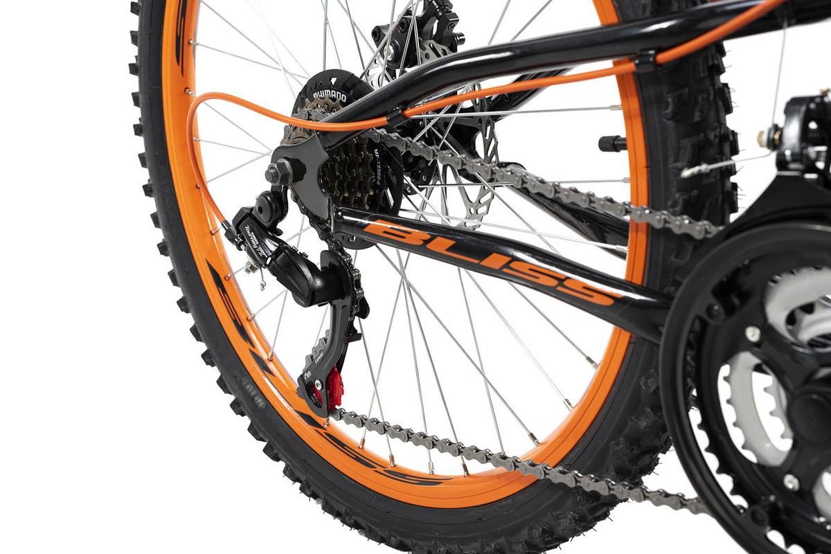 Kinderfahrrad 24 Zoll Mtb Bliss 18 Gänge - Schwarz/Orange, Basics, Metall (180/70/80cm) - KS Cycling