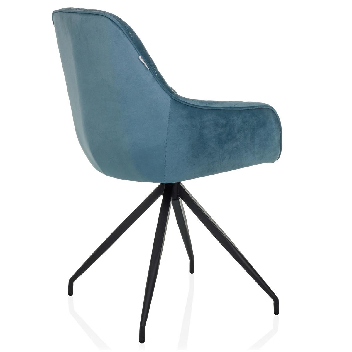 Armlehnstuhl Elverum Blaugrau B: 58 Cm - Blaugrau/Schwarz, MODERN, Textil/Metall (58/87/57cm) - MID.YOU