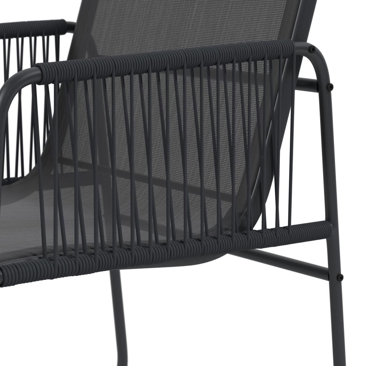 Balkonset Cardiff - Dunkelgrau/Grau, MODERN, Glas/Kunststoff - Beldano