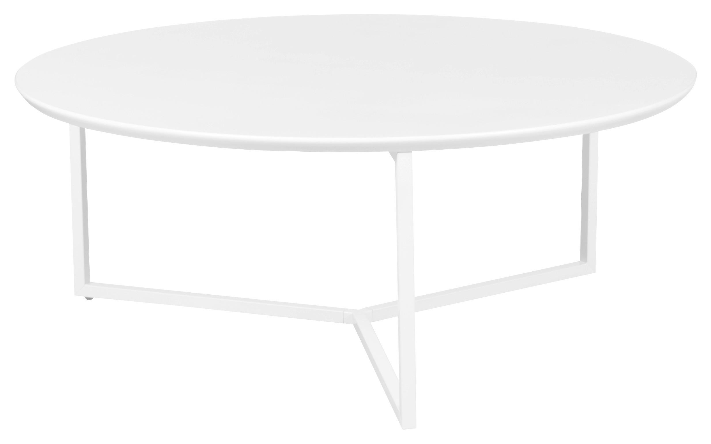 Couchtisch Rund Mit Stahlbeinen, Weiß - Weiß, Design, Holzwerkstoff/Metall (80/80/33cm) - MID.YOU