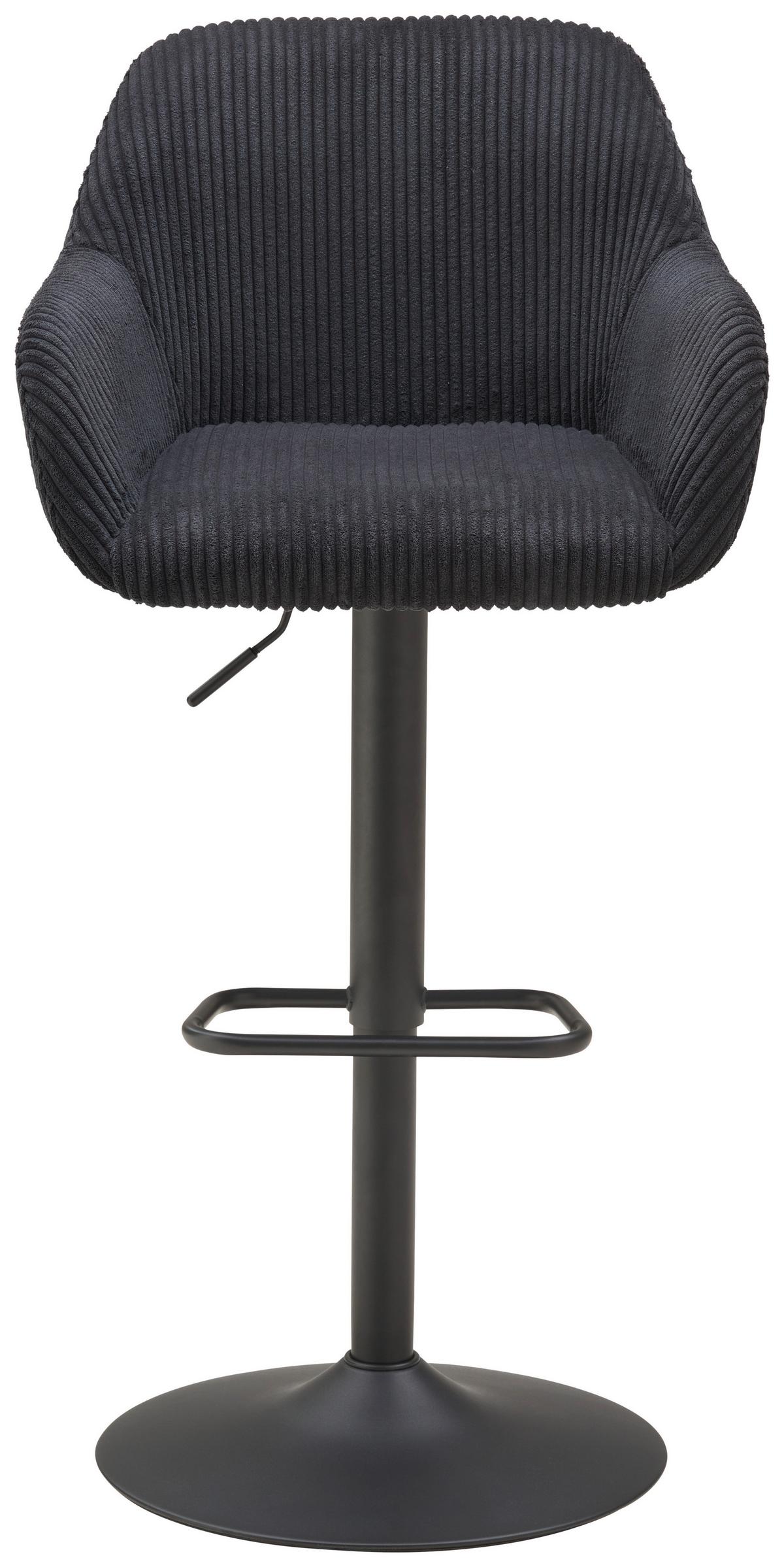 Barhocker-Set Kiana - Schwarz, LIFESTYLE, Textil/Metall (44/95-117/55cm) - Livetastic