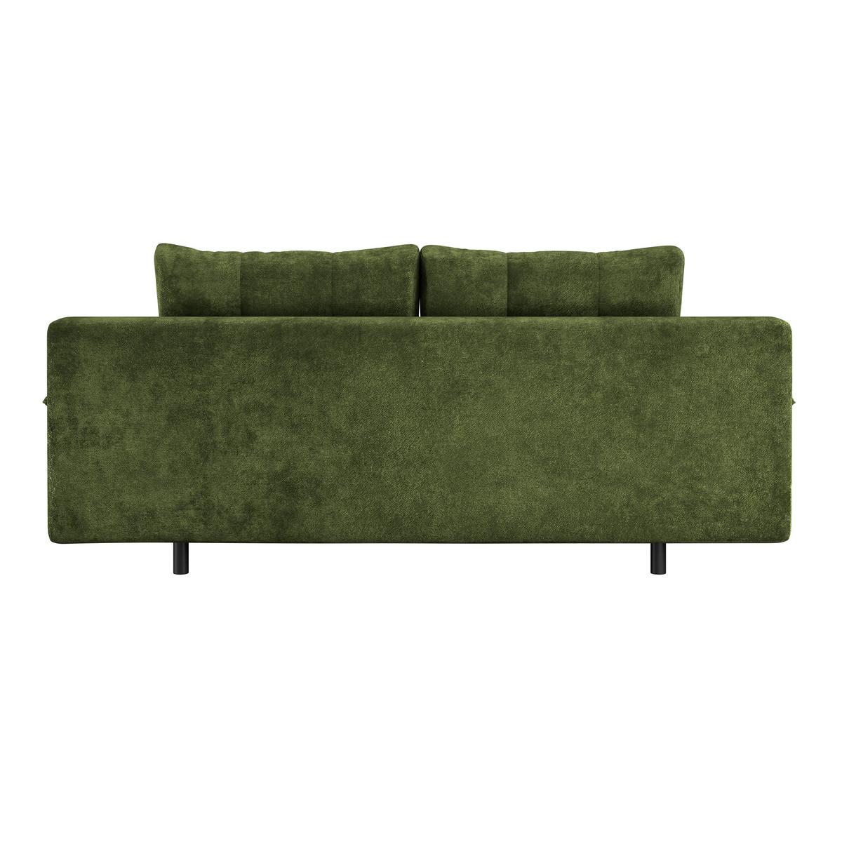 Schlafsofa Perla Olivgrün B: 203 cm - Schwarz/Olivgrün, KONVENTIONELL, Textil (203/94/96cm)