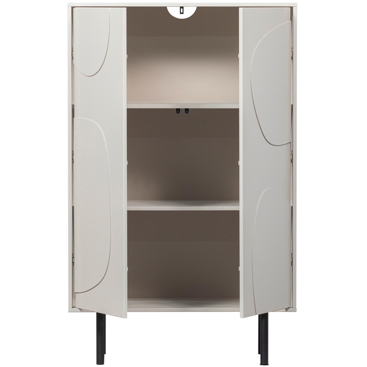 Kommode Cadiz Grauweiß B: 85cm - Grauweiß/Schwarz, Design, Holz (85/135/40cm) - Livetastic