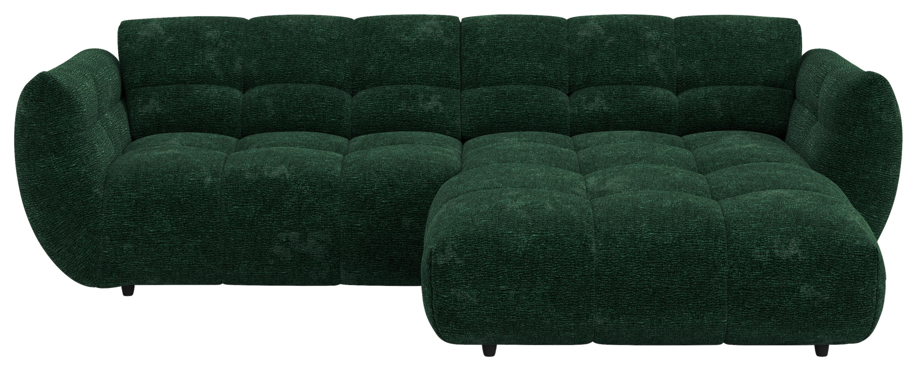 Rohová sedačka PANDA, pravá, tmavě zelená žinylka - černá/tmavě zelená, Trend, textil/plast (280/178cm) - Premium Living