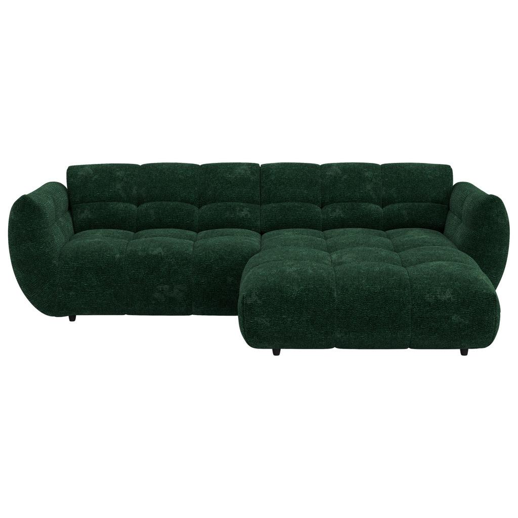 Ecksofa Panda Chenille Dunkelgrün, 280x178cm