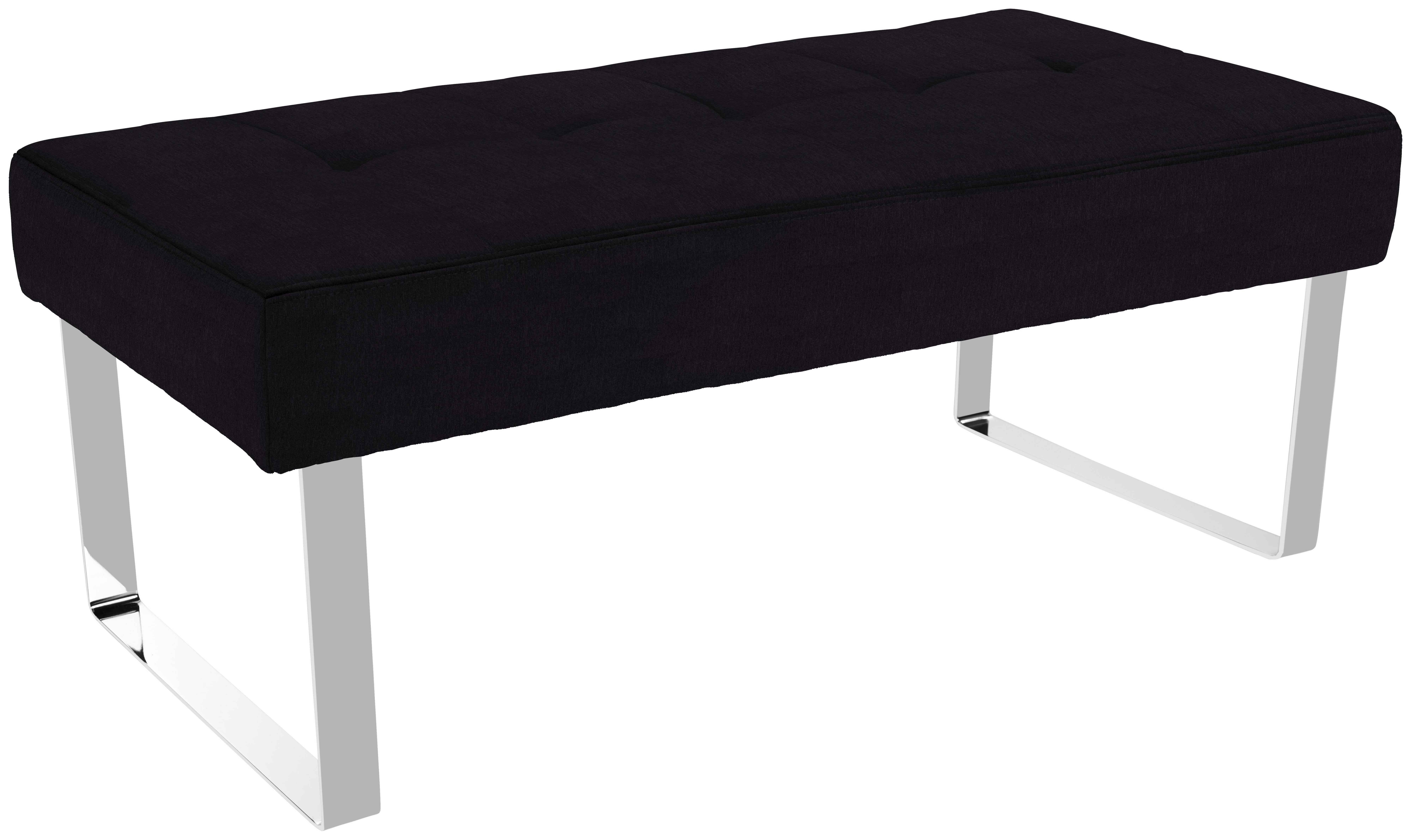 Sitzbank Cres - Chromfarben/Schwarz, MODERN, Holz/Textil (160/49/47cm)