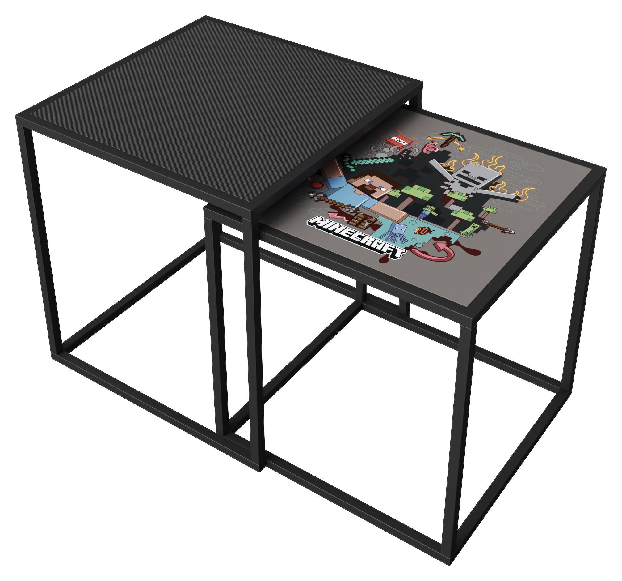 Beistelltischset Minecraft - Schwarz, MODERN, Holzwerkstoff/Metall (45/48/45cm) - Minecraft