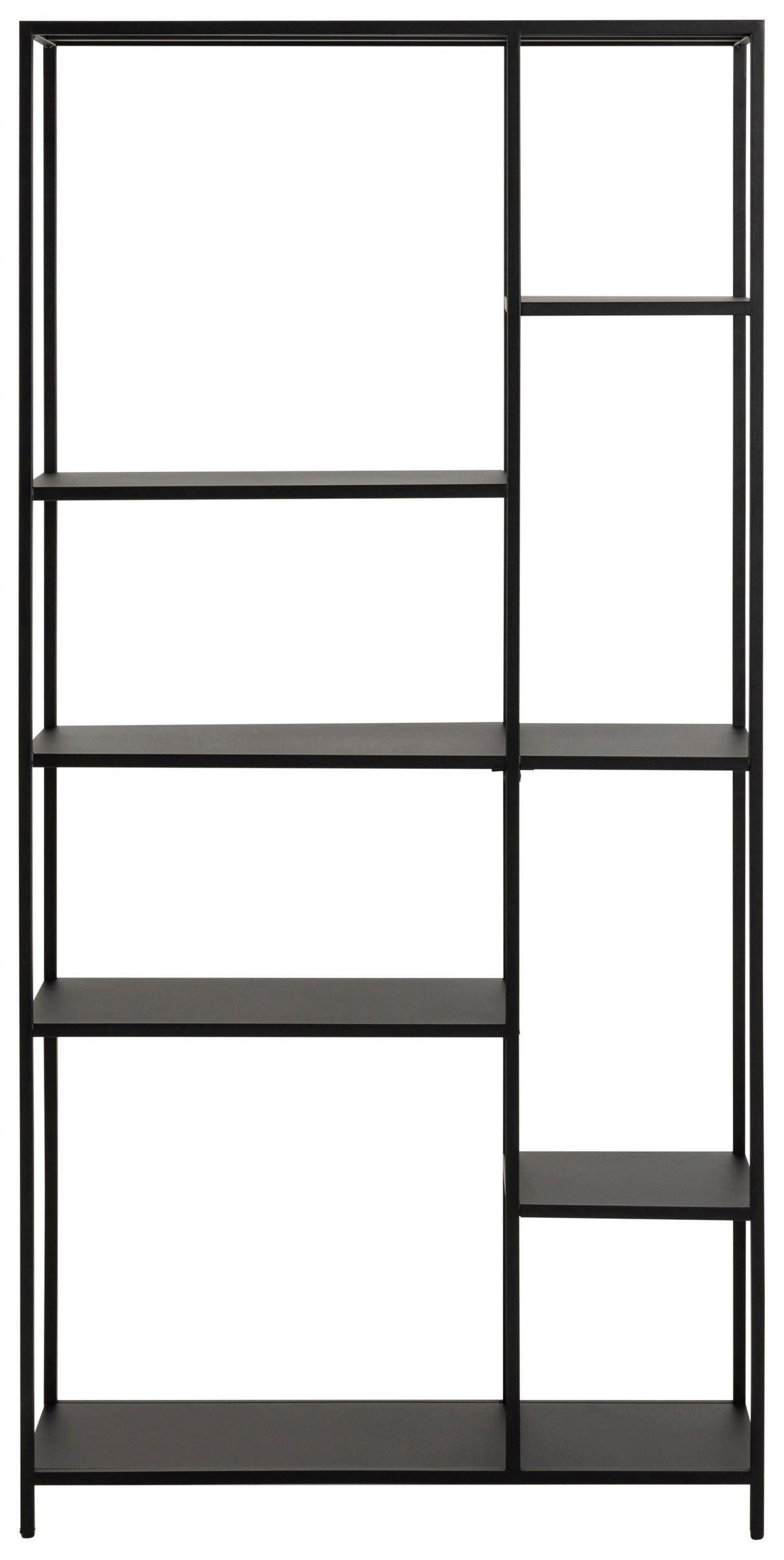 Policový regál NEWTON Š: 79,5 - černá, Konvenční, kov (79,5/165/30cm) - MID.YOU