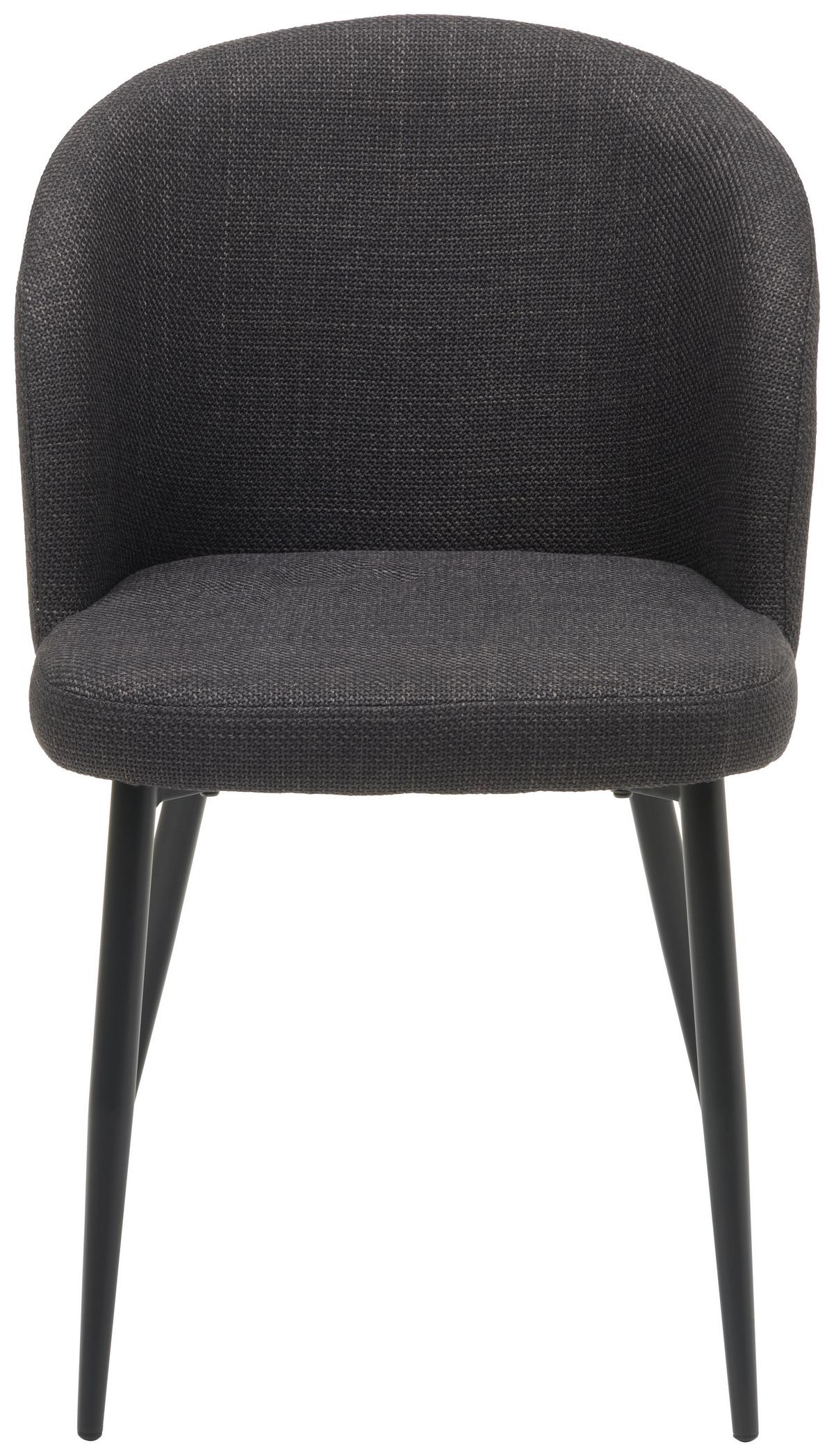 Vierfußstuhl Flo Webstoff Anthrazit, B: 49 Cm - Anthrazit/Schwarz, KONVENTIONELL, Textil/Metall (49/78/58cm) - MID.YOU