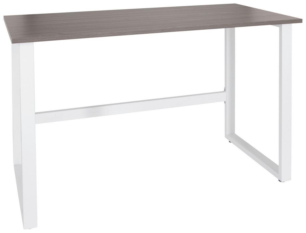 Schreibtisch Workspace Light I Grau/Weiß - Weiß/Grau, Basics, Holzwerkstoff/Metall (120/60/76cm) - MID.YOU