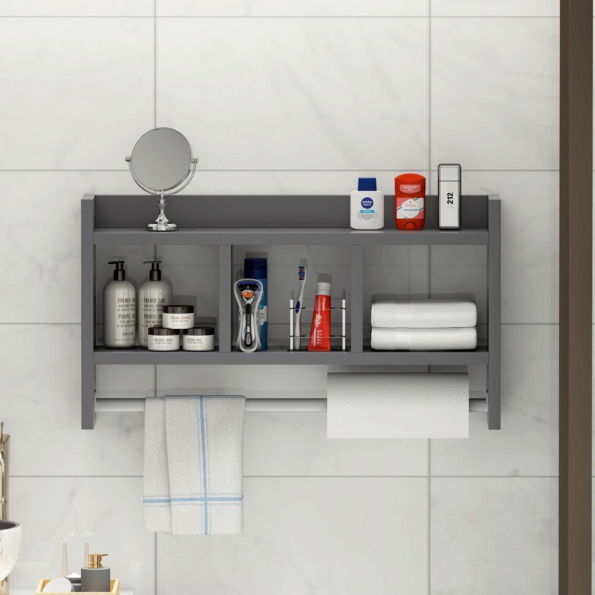 Küchenregal Asya, Anthrazit B: 64 Cm - Anthrazit, Design, Holzwerkstoff (64/35/15cm) - Livetastic