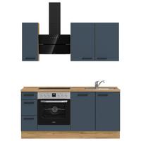 Küchenleerblock Easytouch High-Line, H1 Links - Blau/Eichefarben, MODERN, Holzwerkstoff (180cm) - Nobilia