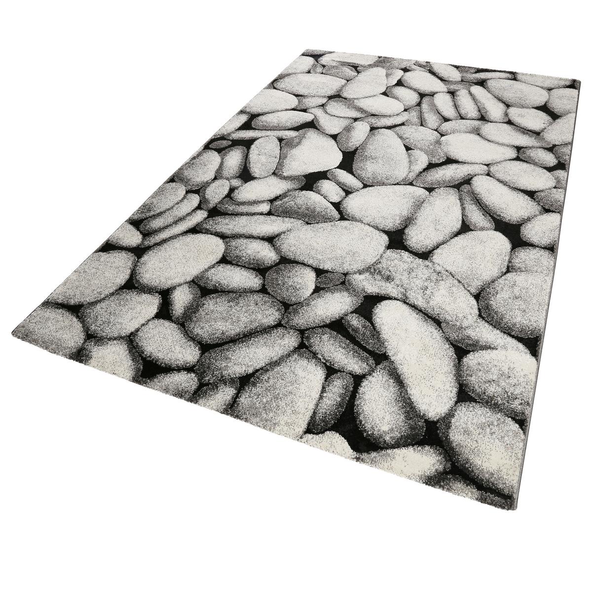 Webteppich Stony Island Grau 160x225 Cm - Silberfarben/Schwarz, Design, Textil (160/225cm) - WECON HOME