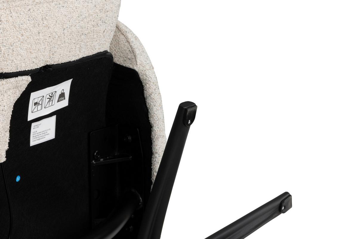 Relaxsesselset Mellow Beige B: 77 cm - Creme/Schwarz, Design, Holz/Textil (77/108/81cm) - Livetastic