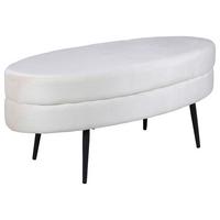 Hockerbank Otto - Weiß, Design, Textil/Metall (100/41/40cm) - Livetastic