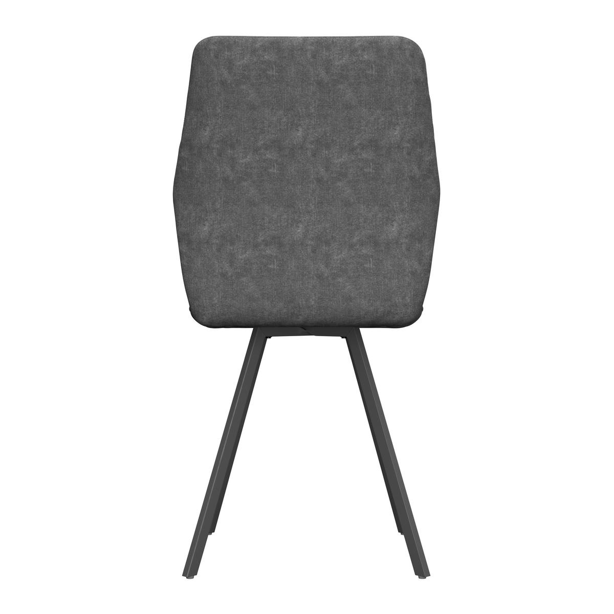 Vierfußstuhl Johanna Bezug Webstoff grau - Schwarz/Grau, MODERN, Textil/Metall (46/90/60cm)
