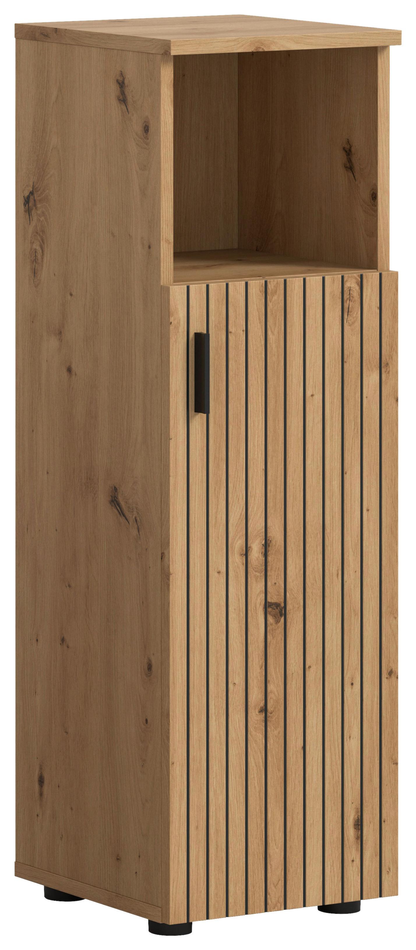 Midischrank Mone Eiche Artisan B: 30cm - Schwarz/Eiche Artisan, Basics, Holzwerkstoff (30/95/30cm) - MID.YOU