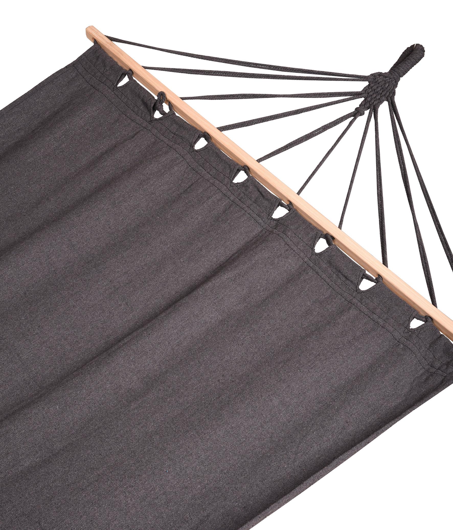 Hängematte Hawaii - Anthrazit/Braun, Basics, Holz/Kunststoff (100/0,6/280cm) - Gardenson