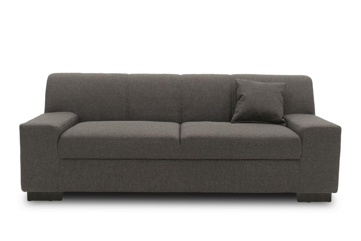 3-Sitzer-Sofa Norma Schwarz/Braun Lederlook - Wengefarben/Schwarz, Design, Textil (212/74/85cm) - MID.YOU