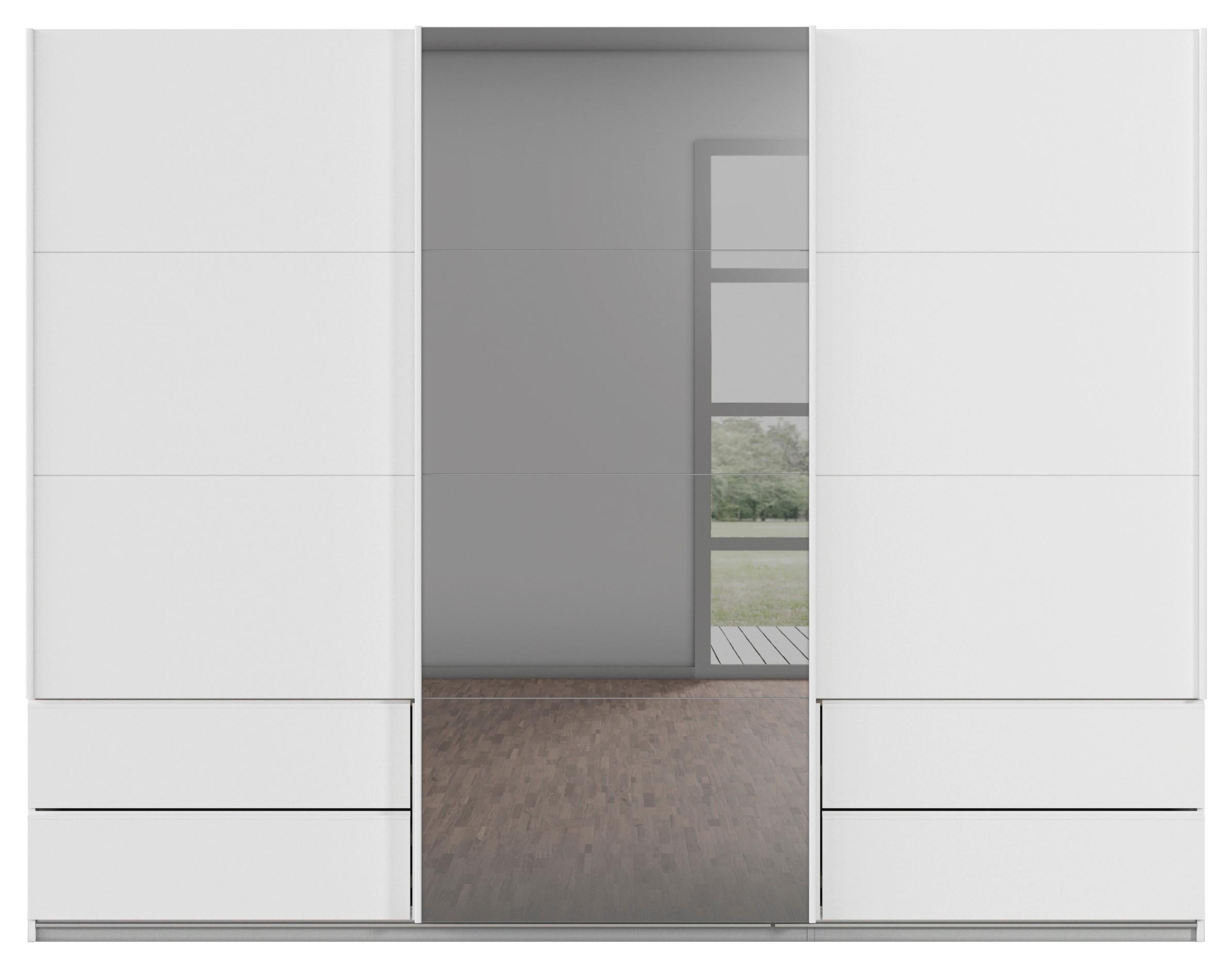 Schwebetürenschrank Karpo - Weiß/Grau, KONVENTIONELL, Holzwerkstoff (271/210/62cm)