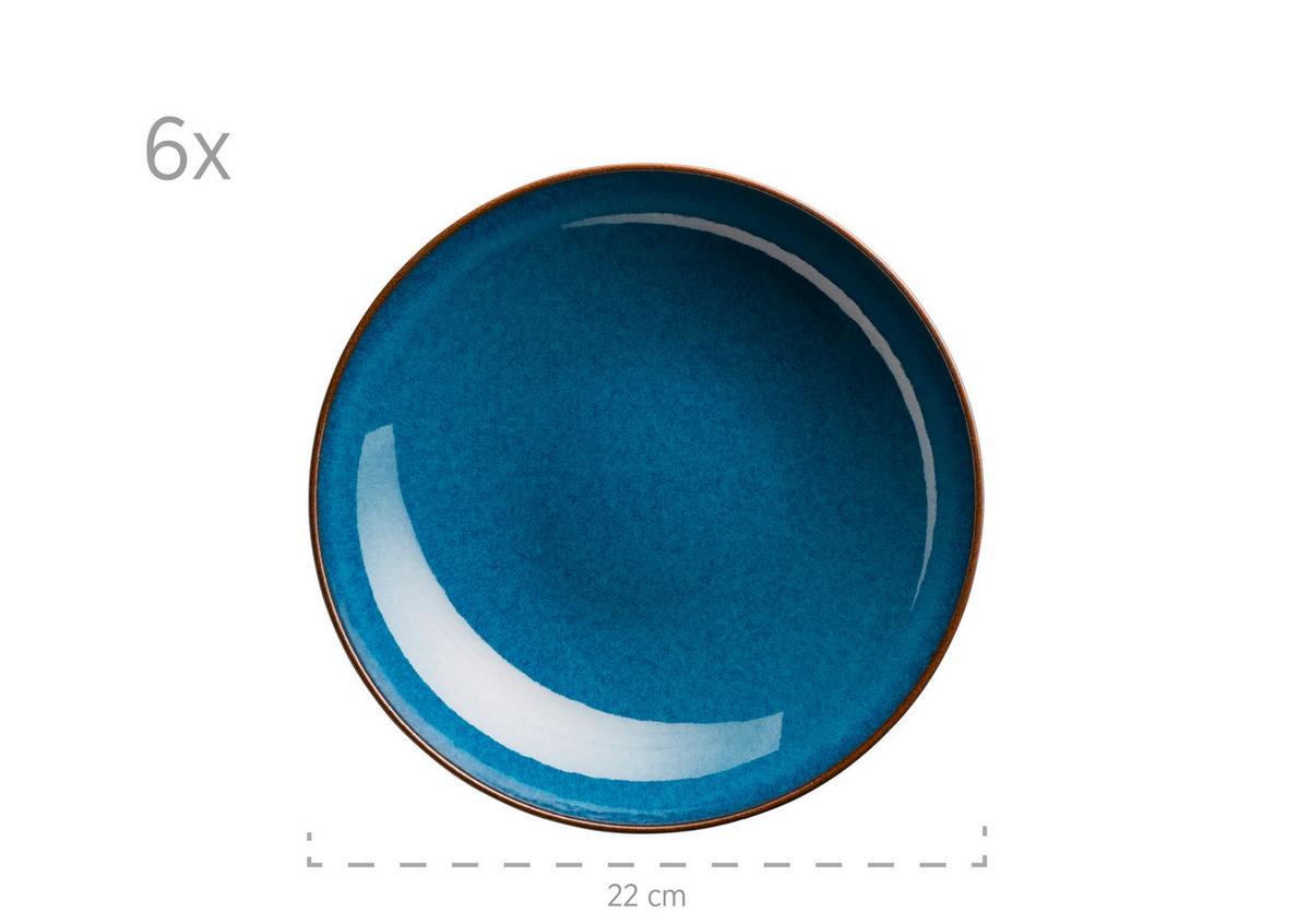 Tafelservice Blau 6 Personen 12-teilig - Blau, Basics, Keramik (36/36,5/31,5cm) - Mäser