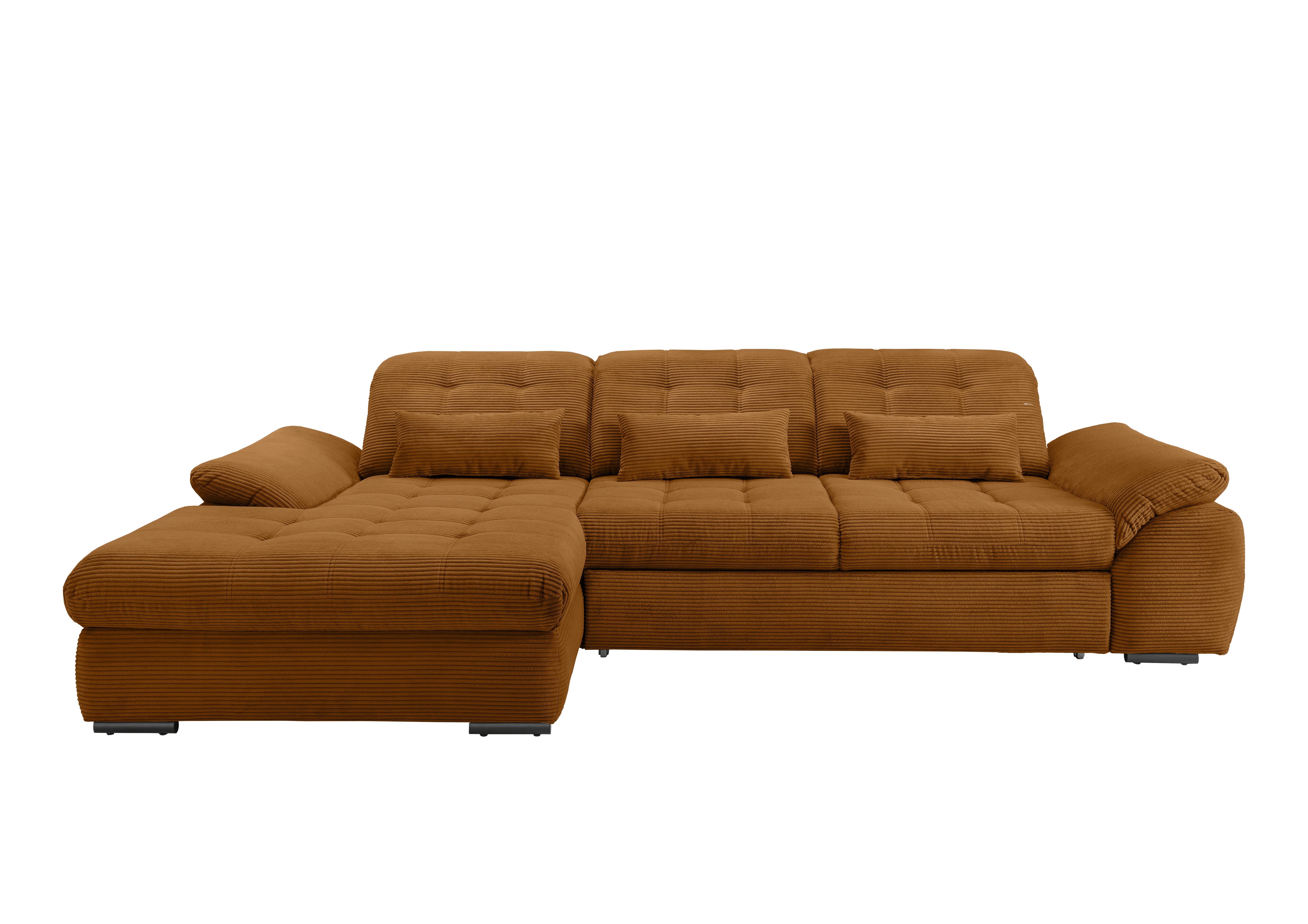Ecksofa mit Bettkasten Rigatti Goldfarben 184x314 cm - Goldfarben/Schwarz, MODERN, Textil (184/314cm) - Livetastic
