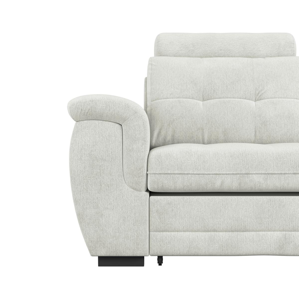 Ecksofa mit Schlaffunktion Falco new Creme 251x183 cm - Creme/Schwarz, KONVENTIONELL, Textil (251/183cm) - Ondega
