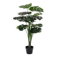 Kunstpflanze Monstera Grün Schwarz B: 18 cm - Schwarz/Grün, Design (18/90/17cm)