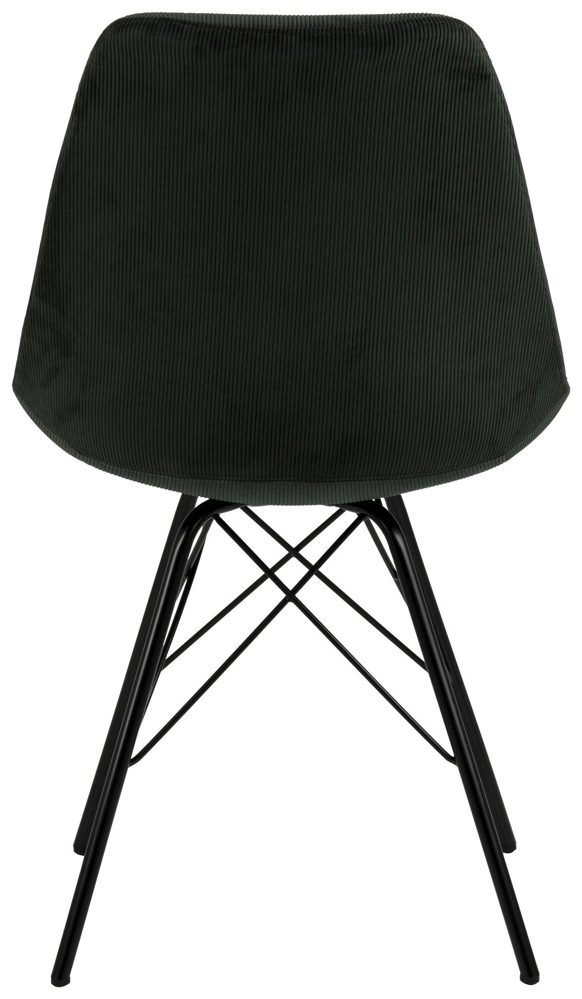 Jídelní židle ERIS tmavě zelená kord - černá/tmavě zelená, Konvenční, kov/textil (48,5/85,5/54cm) - MID.YOU