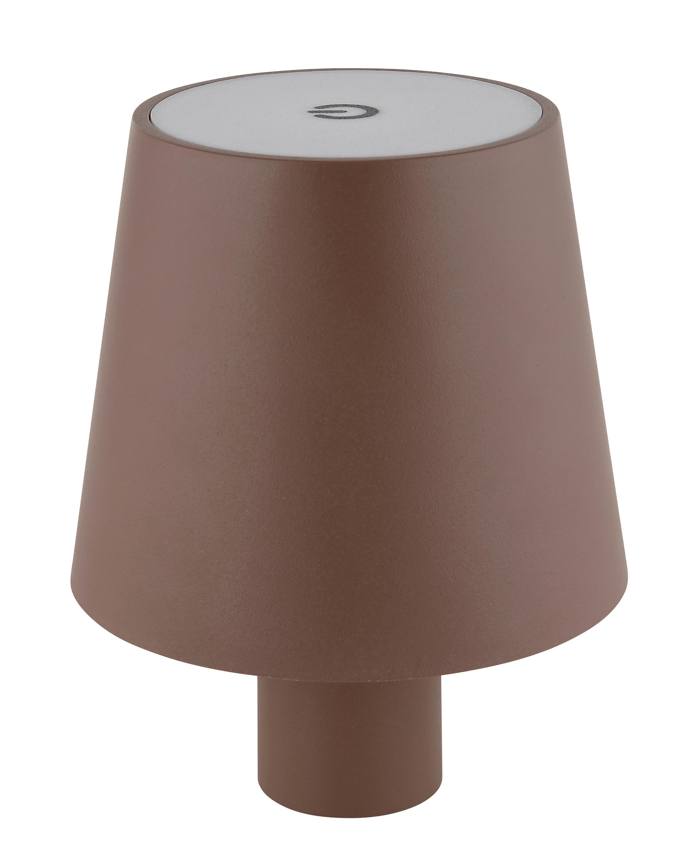 Akku-Tischleuchte 58438brs für Flaschen 3cm - Weiß/Braun, Trend, Kunststoff/Metall (10,6/13cm) - Globo