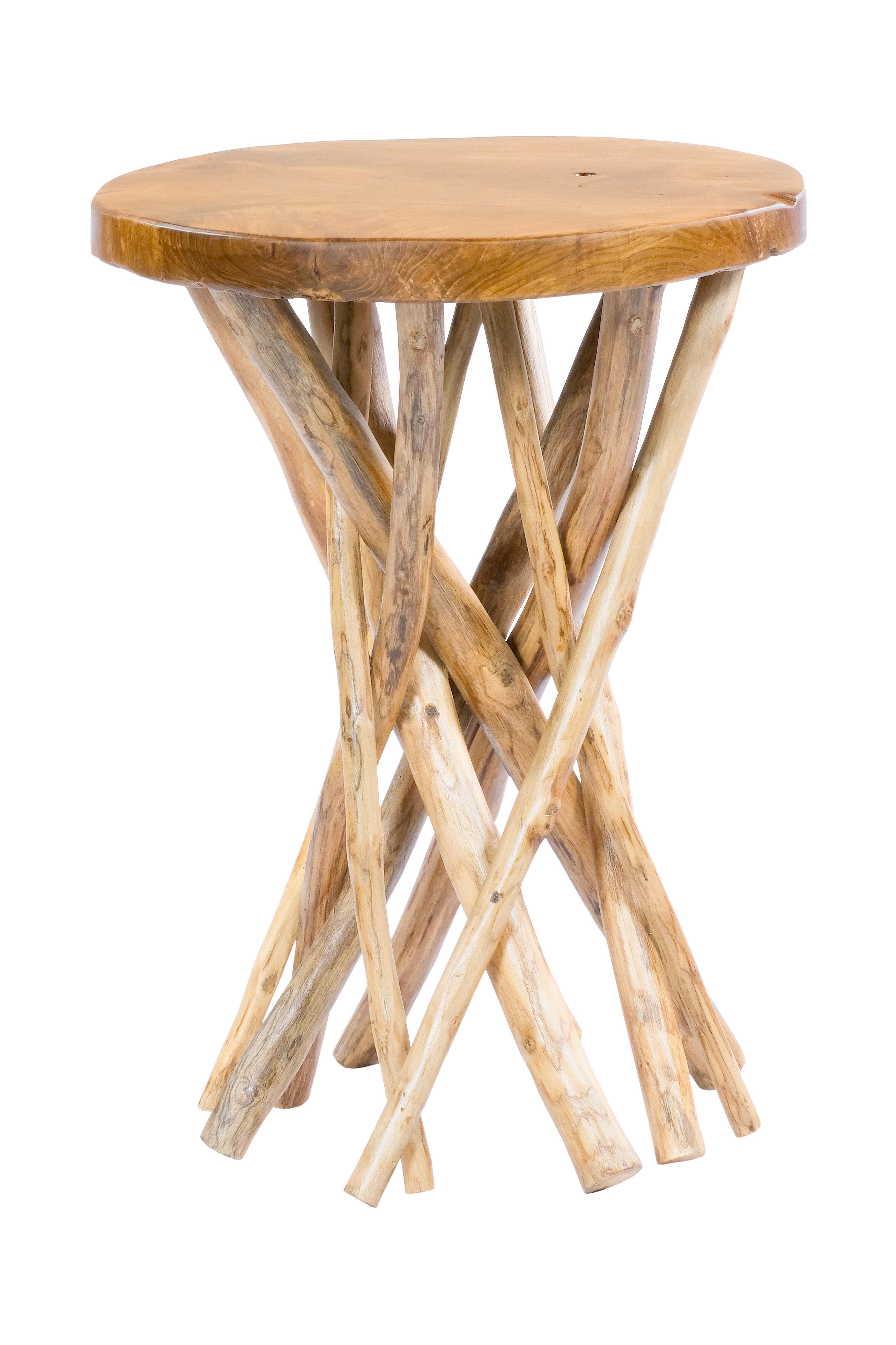 Beistelltisch aus Teakholz Rund Radix, Natur - Klar, Natur, Holz (40/55/40cm) - Kayoom