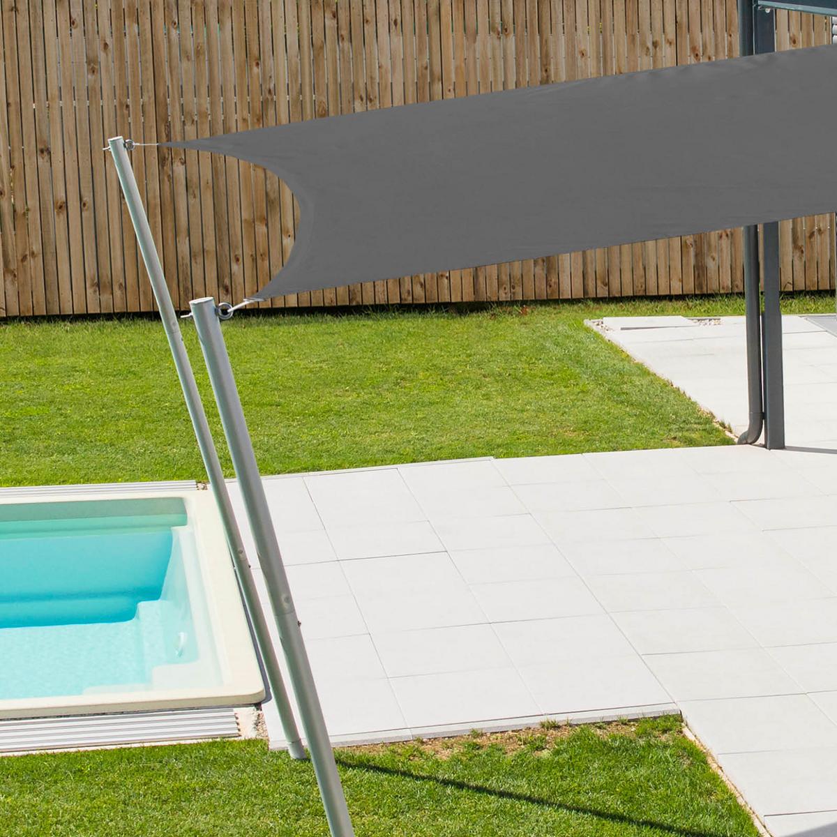 Sonnensegel Quadrat 3x3 M - Anthrazit, Basics, Kunststoff (300/300cm)