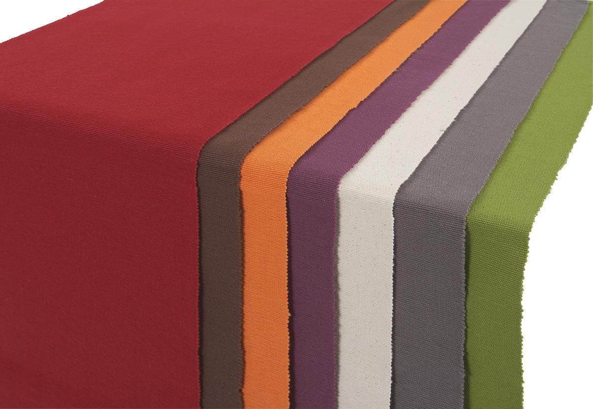 Asztali Futó Maren - Natúr/Piros, konvencionális, Textil (38/136cm) - Ombra