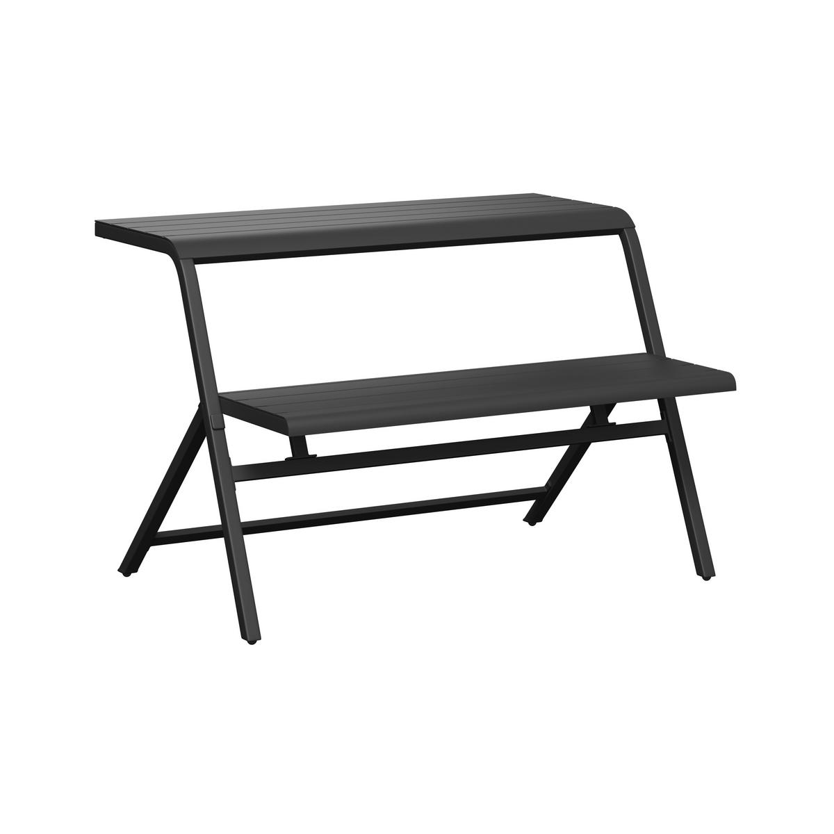 Gartengarnitur Wien - Dunkelgrau, MODERN, Metall (111.5/75/84.5cm) - Beldano