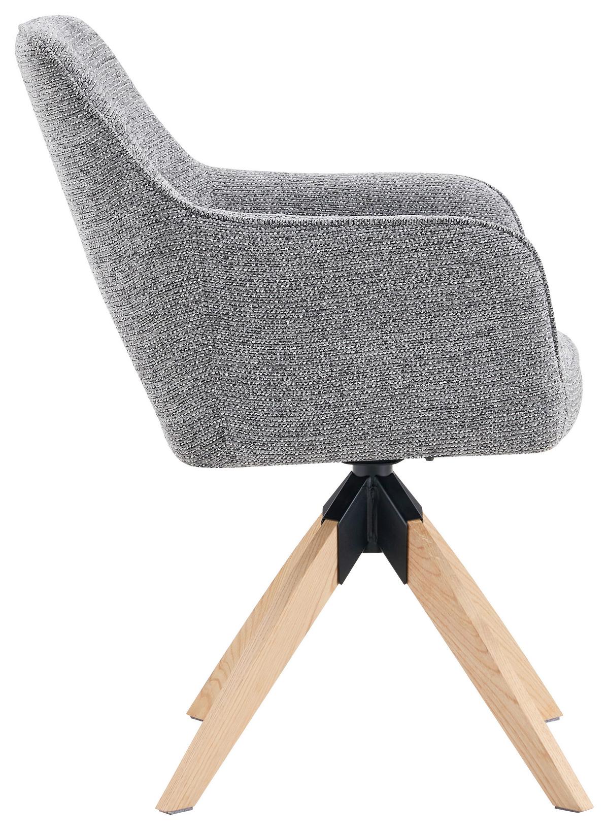 Armlehnstuhl Puro Eichefarben/Grau B: 60 cm - Eichefarben/Grau, MODERN, Holz/Textil (60/89/65,5cm) - Livetastic