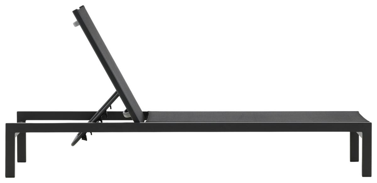 Sonnenliege Copacabana Aluminium - Schwarz, KONVENTIONELL, Metall (60/30/195cm) - Gardenson